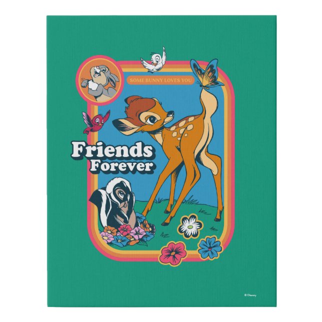Bambi and Friends | Friends Forever Faux Canvas Print (Front)