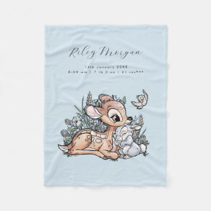 Bambi and Thumper Custom Birth Stats Fleece Blanket