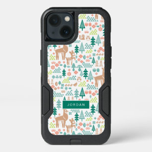 Bambi and Woodland Friends Pattern Add Your Name iPhone 13 Case