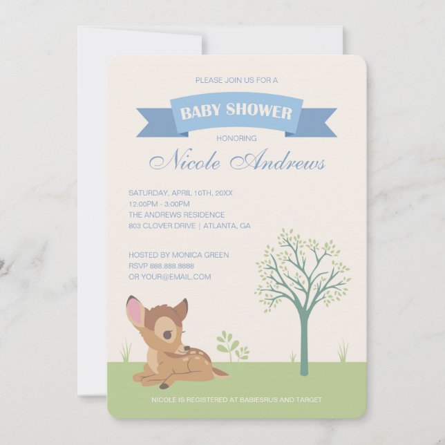 Bambi | Boy Baby Shower Invitation (Front)