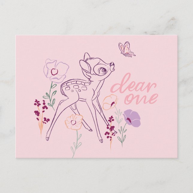 Bambi & Butterfly - Dear One Postcard (Front)