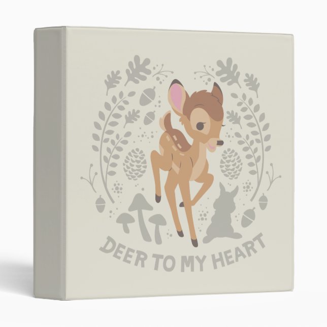 Bambi "Deer To My Heart" Forest Graphic 3 Ring Binder (Front/Spine)