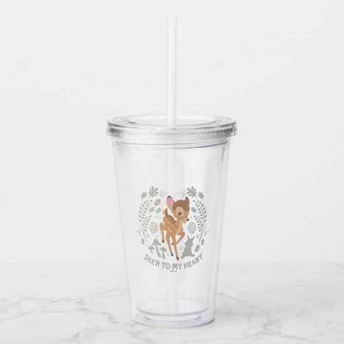 Bambi Deer To My Heart Forest Graphic Acrylic Tumbler