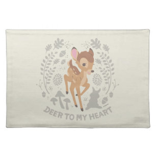 Bambi "Deer To My Heart" Forest Graphic Cloth Placemat