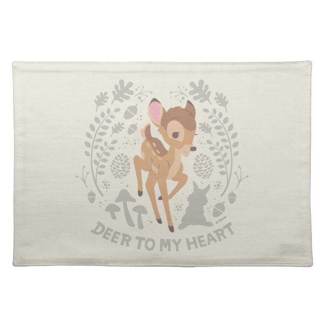 Bambi "Deer To My Heart" Forest Graphic Cloth Placemat (Front)
