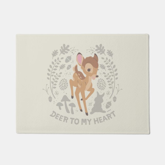 Bambi "Deer To My Heart" Forest Graphic Doormat (Front)