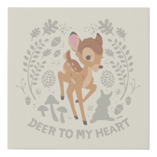 Bambi Deer To My Heart Forest Graphic Faux Canvas Print