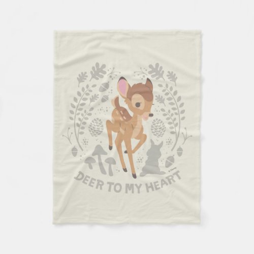 Bambi Deer To My Heart Forest Graphic Fleece Blanket