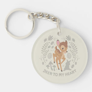 Bambi "Deer To My Heart" Forest Graphic Keychain