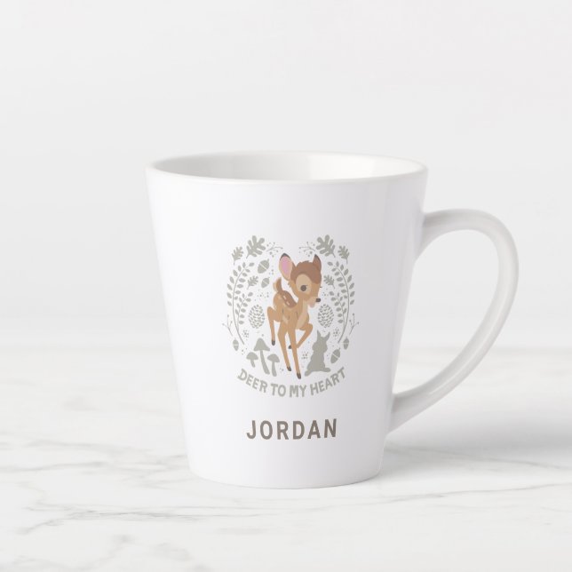 Bambi "Deer To My Heart" Forest Graphic Latte Mug (Right)