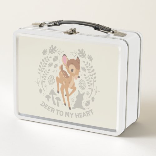Bambi Deer To My Heart Forest Graphic Metal Lunch Box
