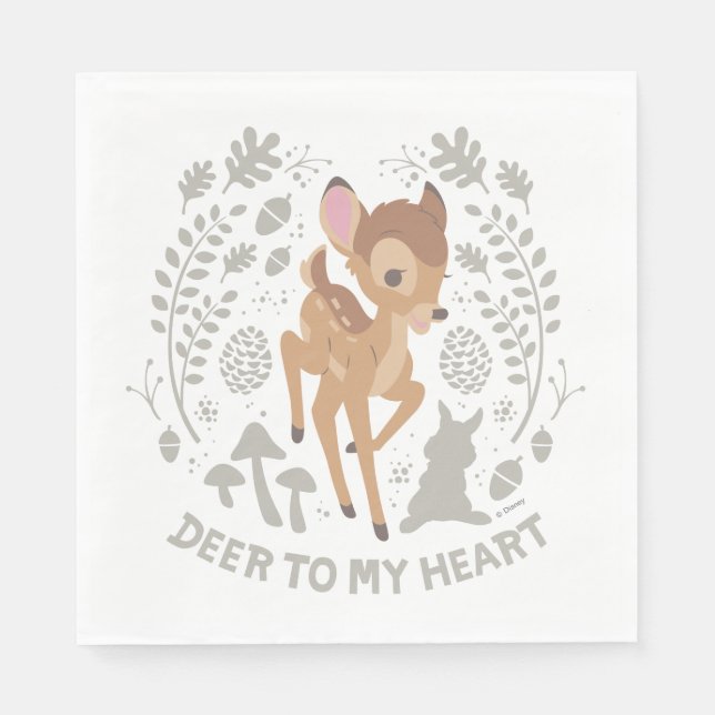 Bambi "Deer To My Heart" Forest Graphic Napkins (Front)