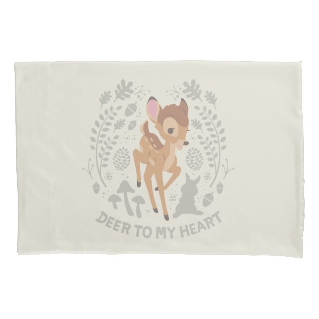 Bambi "Deer To My Heart" Forest Graphic Pillow Case (Front)