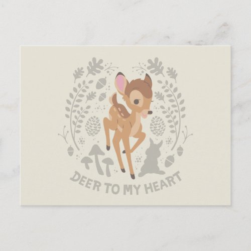 Bambi Deer To My Heart Forest Graphic Postcard