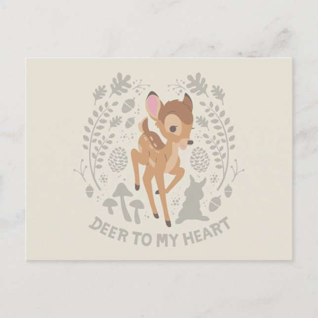 Bambi "Deer To My Heart" Forest Graphic Postcard (Front)