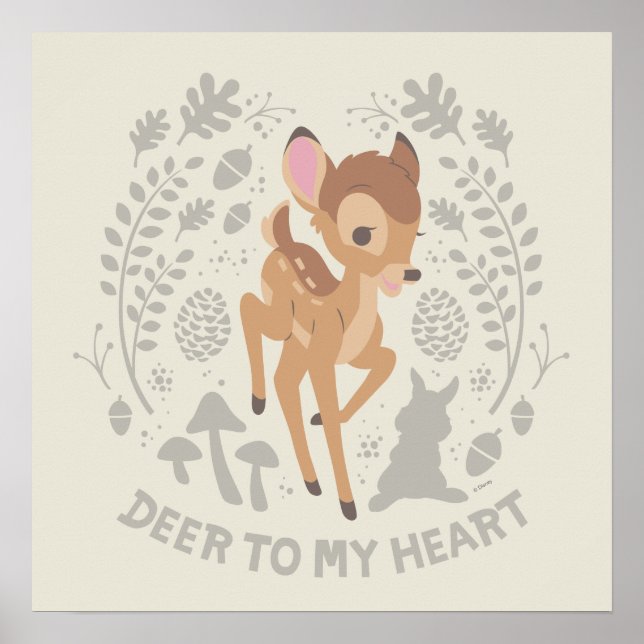 Bambi "Deer To My Heart" Forest Graphic Poster (Front)