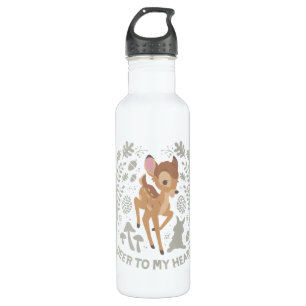 Bambi "Deer To My Heart" Forest Graphic Stainless Steel Water Bottle
