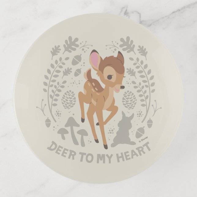 Bambi "Deer To My Heart" Forest Graphic Trinket Tray (Front)