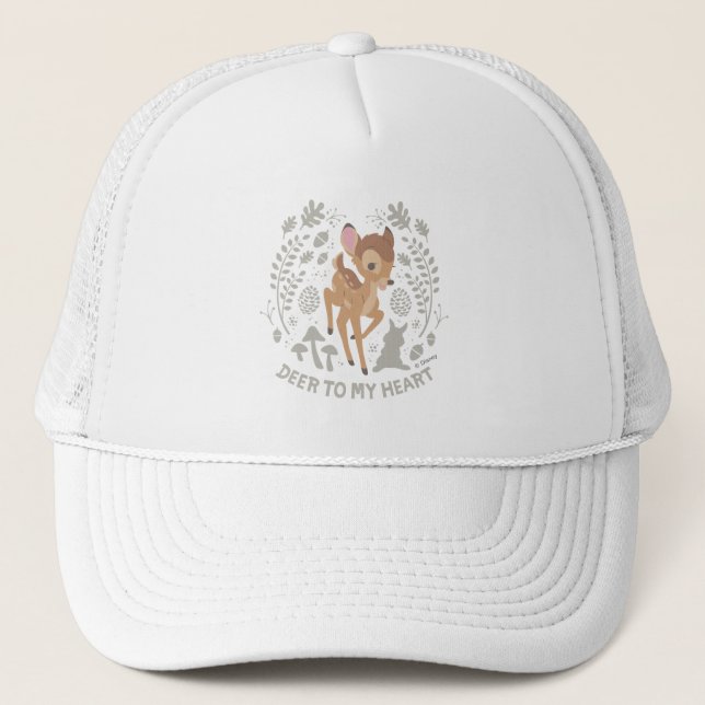 Bambi "Deer To My Heart" Forest Graphic Trucker Hat (Front)