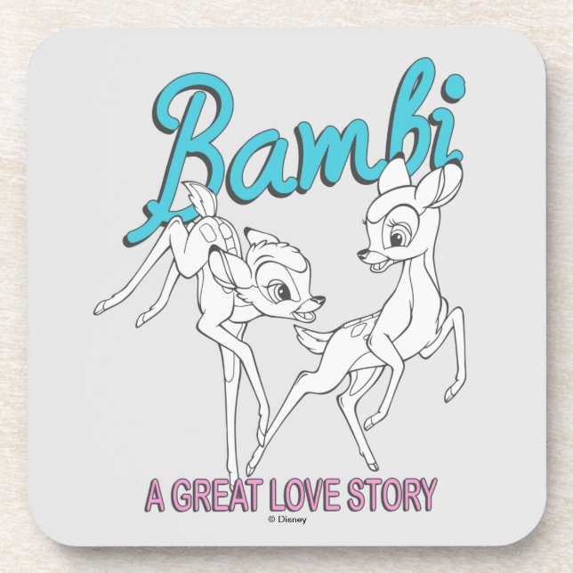 Bambi & Faline "A Great Love Story" Beverage Coaster (Front)