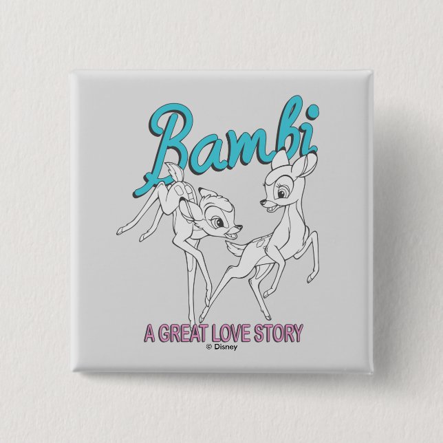 Bambi & Faline "A Great Love Story" Button (Front)
