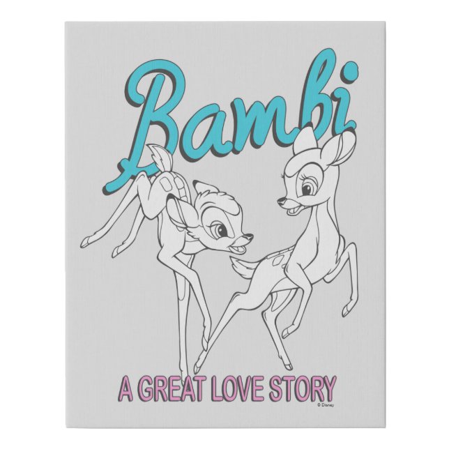 Bambi & Faline "A Great Love Story" Faux Canvas Print (Front)
