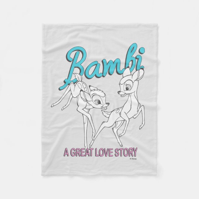 Bambi & Faline "A Great Love Story" Fleece Blanket (Front)