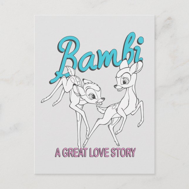 Bambi & Faline "A Great Love Story" Postcard (Front)