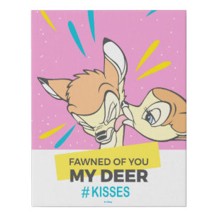 Bambi & Faline "Fawned Of You My Deer" Faux Canvas Print