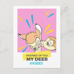 Bambi & Faline "Fawned Of You My Deer" Postcard