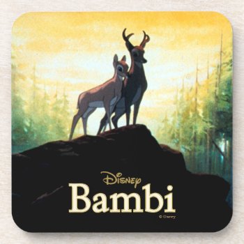 Bambi & Faline On Cliff Beverage Coaster by bambi at Zazzle
