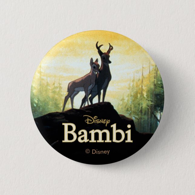 Bambi & Faline On Cliff Button (Front)