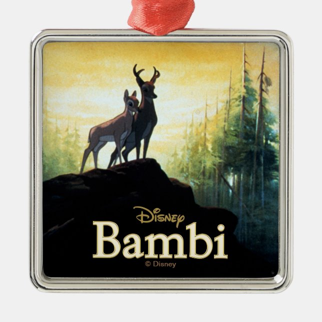 Bambi & Faline On Cliff Metal Ornament (Front)