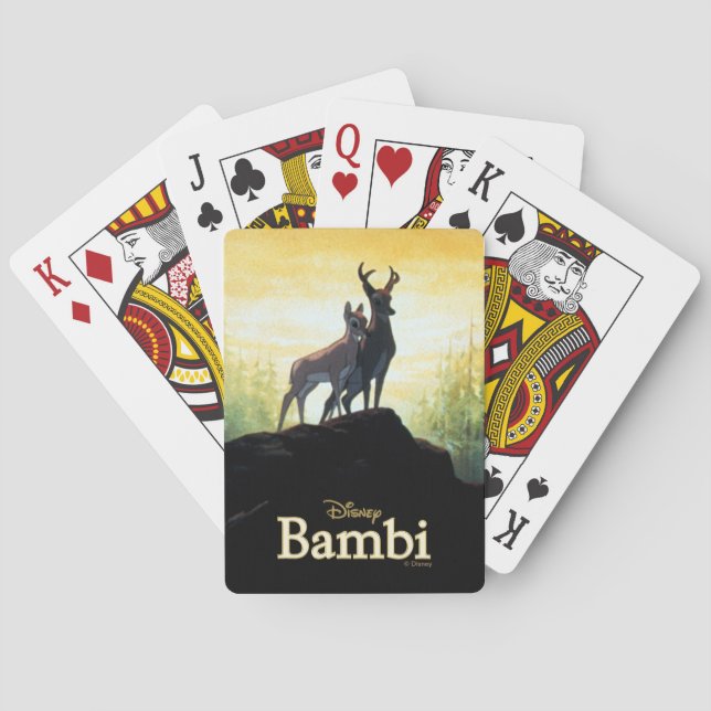 Bambi & Faline On Cliff Playing Cards (Back)