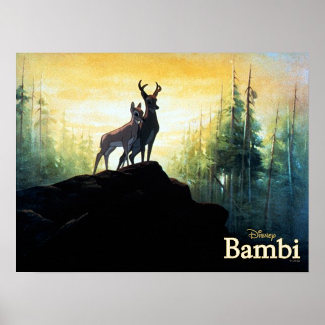 Bambi & Faline On Cliff Poster (Front)