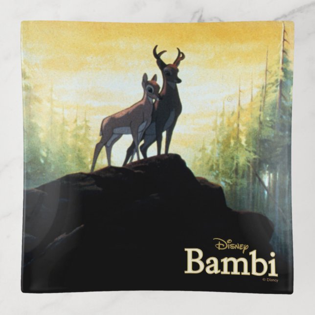 Bambi & Faline On Cliff Trinket Tray (Front)