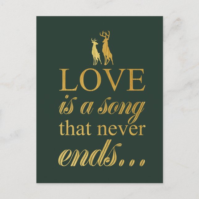 Bambi & Father "Love Is A Song That Never Ends" Postcard (Front)