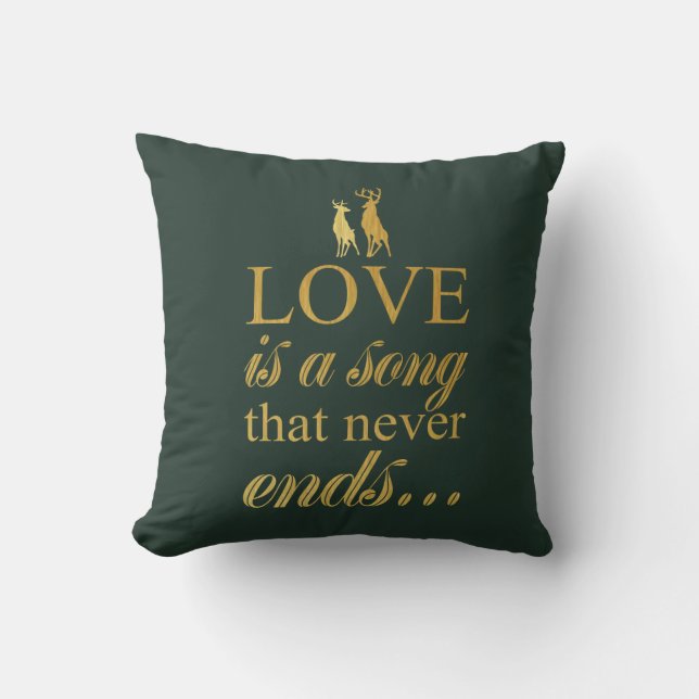 Bambi & Father "Love Is A Song That Never Ends" Throw Pillow (Front)
