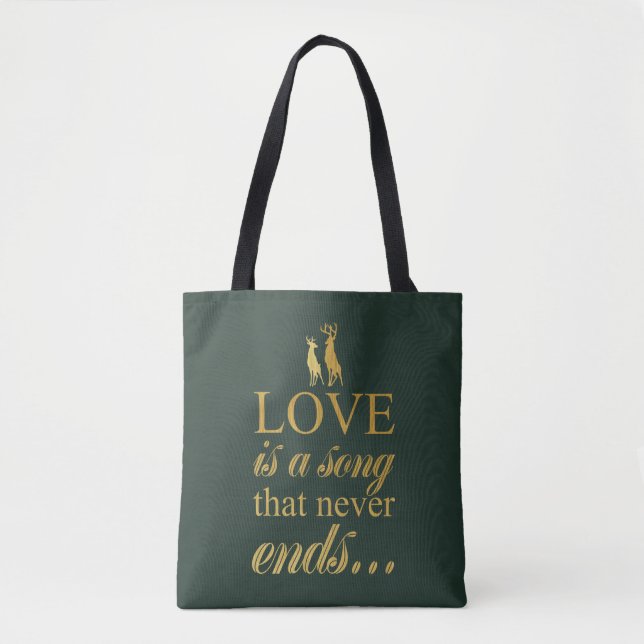 Bambi & Father "Love Is A Song That Never Ends" Tote Bag (Front)