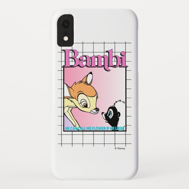 Bambi & Flower Retro Grid Graphic Case-Mate iPhone Case (Back)