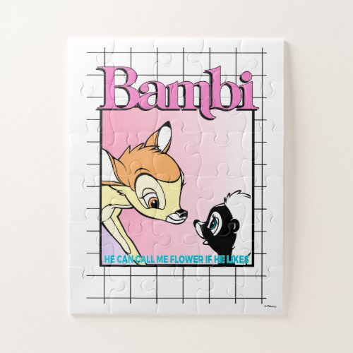 Bambi  Flower Retro Grid Graphic Jigsaw Puzzle