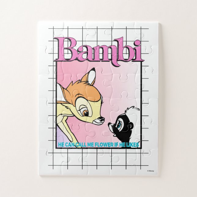 Bambi & Flower Retro Grid Graphic Jigsaw Puzzle (Vertical)