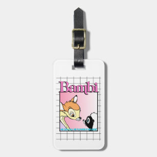Bambi & Flower Retro Grid Graphic Luggage Tag