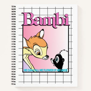 Bambi & Flower Retro Grid Graphic Notebook