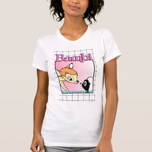 Bambi  Flower Retro Grid Graphic T_Shirt