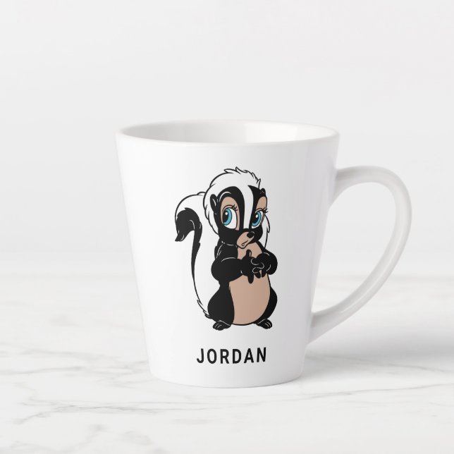 Bambi Flower skunk standing shy Latte Mug (Right)