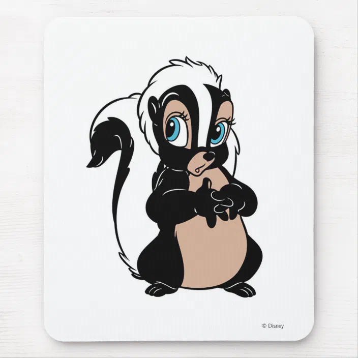 Bambi Flower Skunk Standing Shy Mouse Pad Zazzle Com