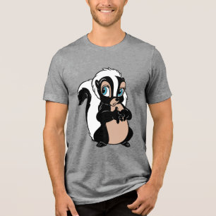 Bambi Flower skunk standing shy Tri-Blend Shirt