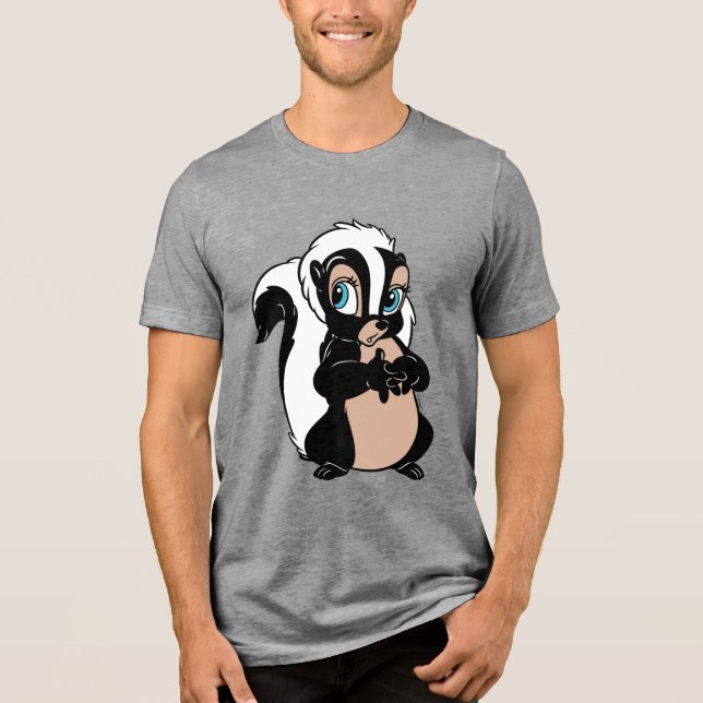 Bambi Flower skunk standing shy Tri-Blend Shirt (Front)