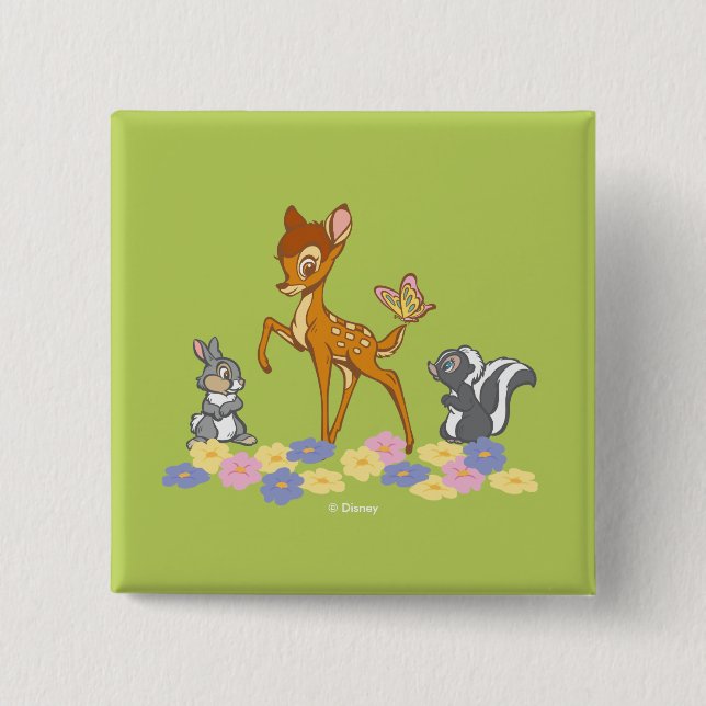 Bambi & Friends Pinback Button (Front)